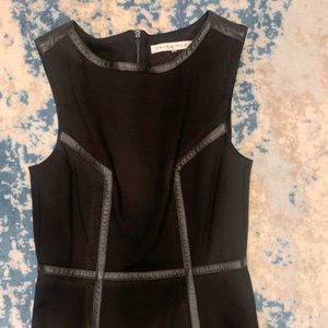 Trina Turk | black dress with leather detail EUC!